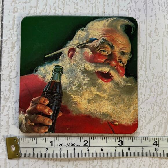 Vintage Coca-Cola Santa Cork Coasters Set of 4 - Picture 3 of 5